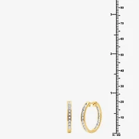 Womens 1/4 CT. T.W. Lab Grown White Diamond 14K Gold Over Silver Sterling Silver 20.2mm Hoop Earrings