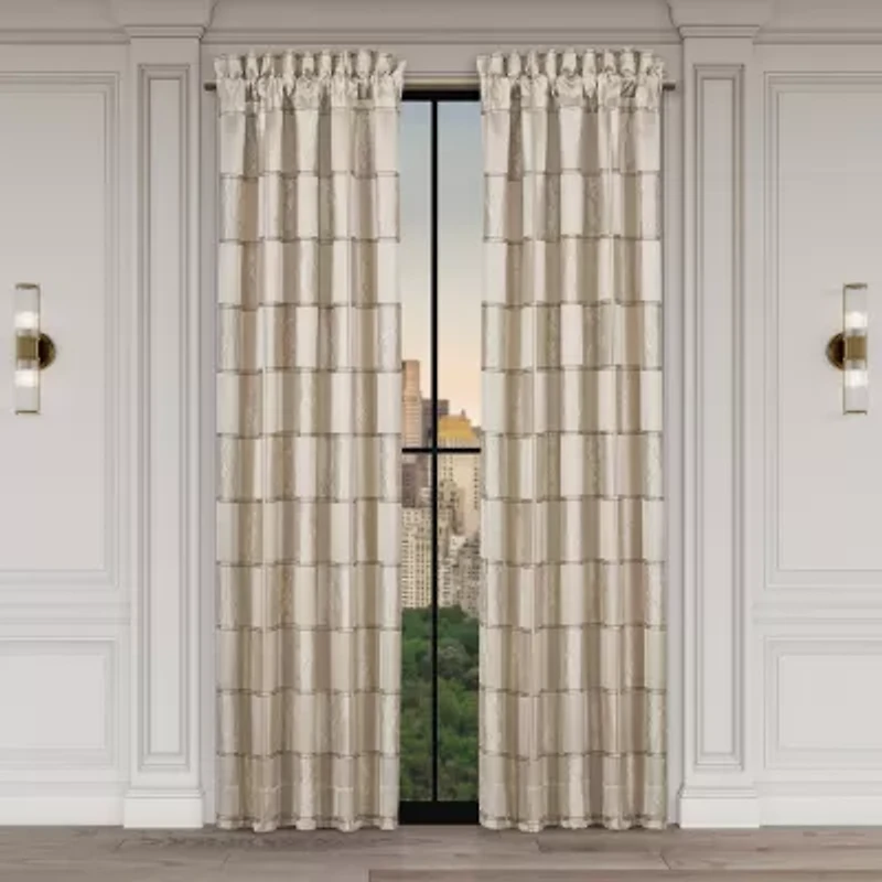 Queen Street Benton Flax Rod Pocket Blackout Set of 2 Curtain Panel