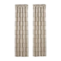 Queen Street Benton Flax Rod Pocket Blackout Set of 2 Curtain Panel