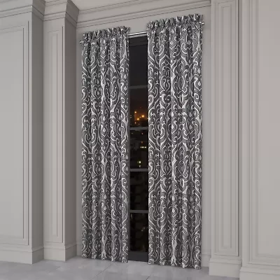Queen Street Bylthe Pewter Rod Pocket Blackout Set of 2 Curtain Panel