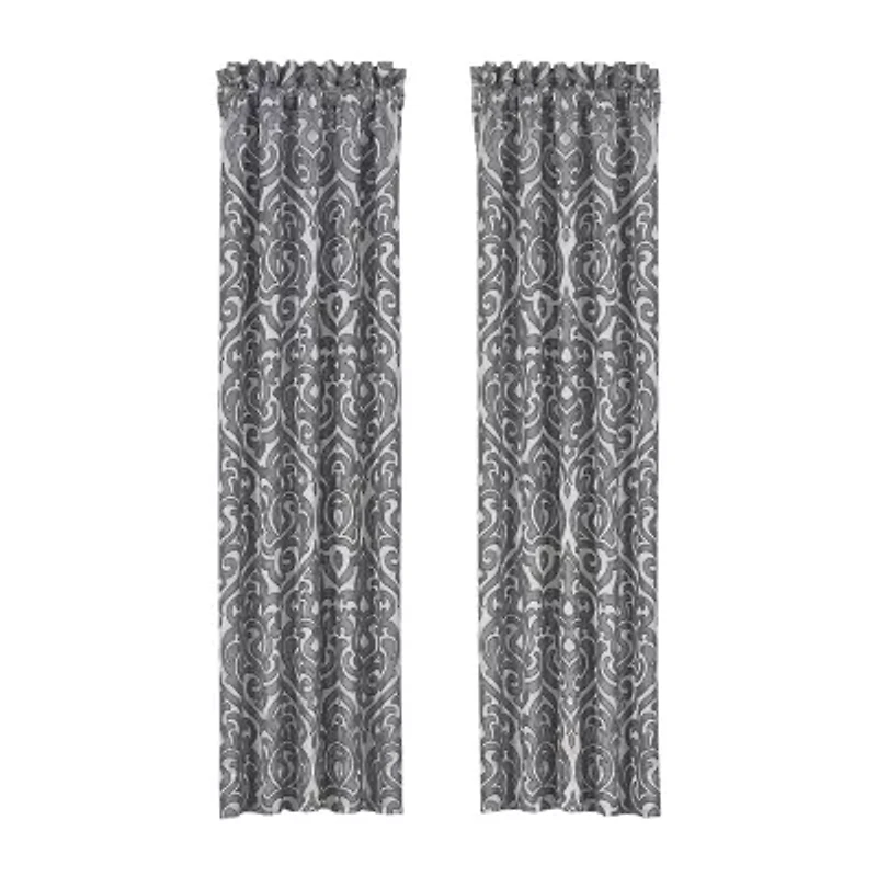 Queen Street Bylthe Pewter Rod Pocket Blackout Set of 2 Curtain Panel