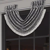 Queen Street Bylthe Pewter Rod Pocket Waterfall Valance