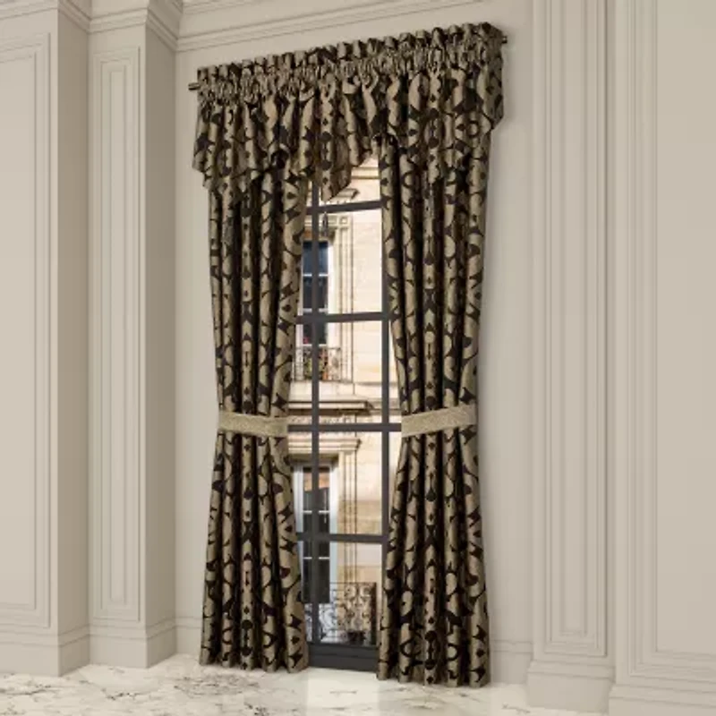 Queen Street La Grande Onyx Rod Pocket Blackout Set of 2 Curtain Panel
