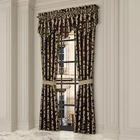 Queen Street La Grande Onyx Rod Pocket Blackout Set of 2 Curtain Panel