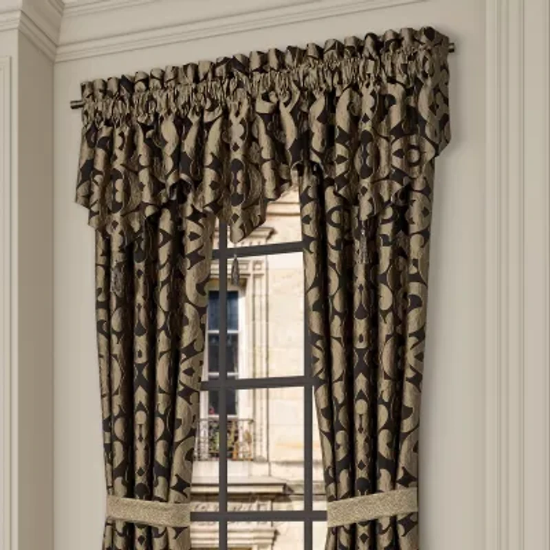 Queen Street La Grande Onyx Rod Pocket Blackout Set of 2 Curtain Panel