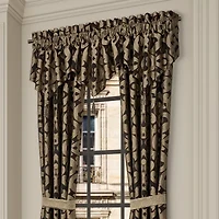 Queen Street La Grande Onyx Rod Pocket Blackout Set of 2 Curtain Panel