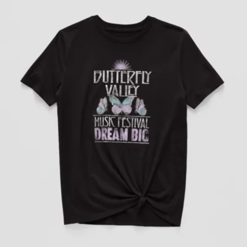 Thereabouts Oversize Little & Big Kid Girls Round Neck Short Sleeve Oversized Graphic T-Shirt