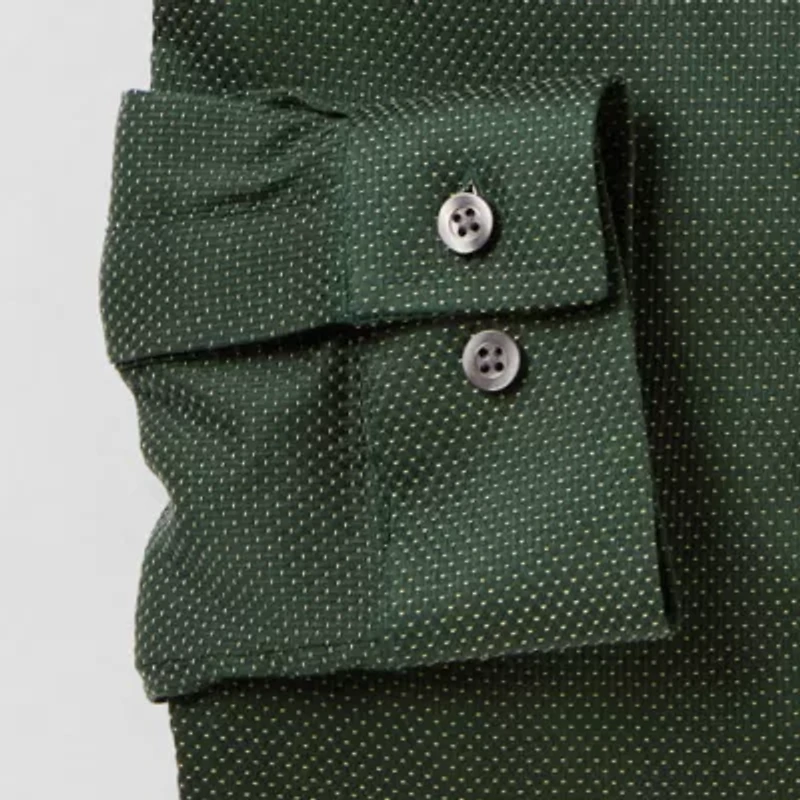 J. Ferrar Ultra Comfort Mens Long Sleeve Regular Fit Stretch Fabric Wrinkle Free Button-Down Shirt