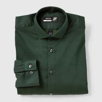 J. Ferrar Ultra Comfort Mens Long Sleeve Regular Fit Stretch Fabric Wrinkle Free Button-Down Shirt