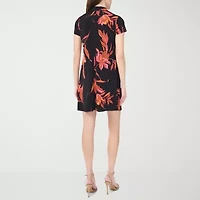 MSK Womens Short Sleeve Floral Shift Dress