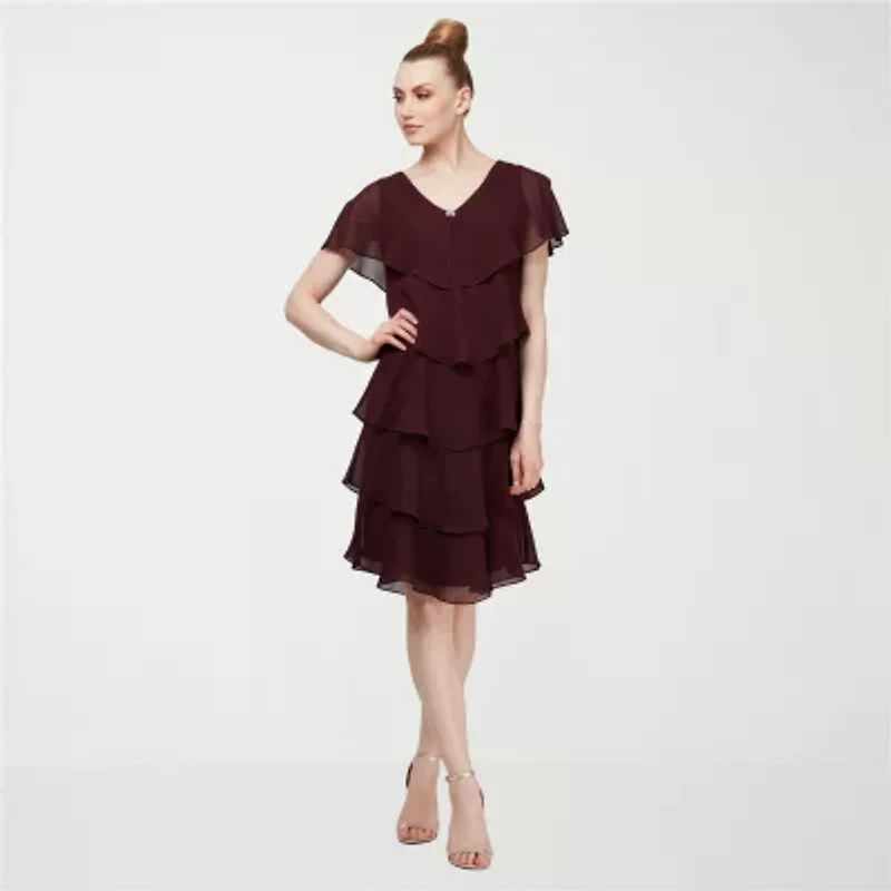 S. L. Fashions Womens Short Sleeve Shift Dress