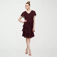 S. L. Fashions Womens Short Sleeve Shift Dress