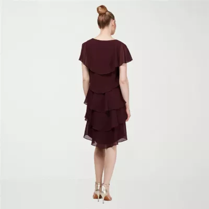 S. L. Fashions Womens Short Sleeve Shift Dress