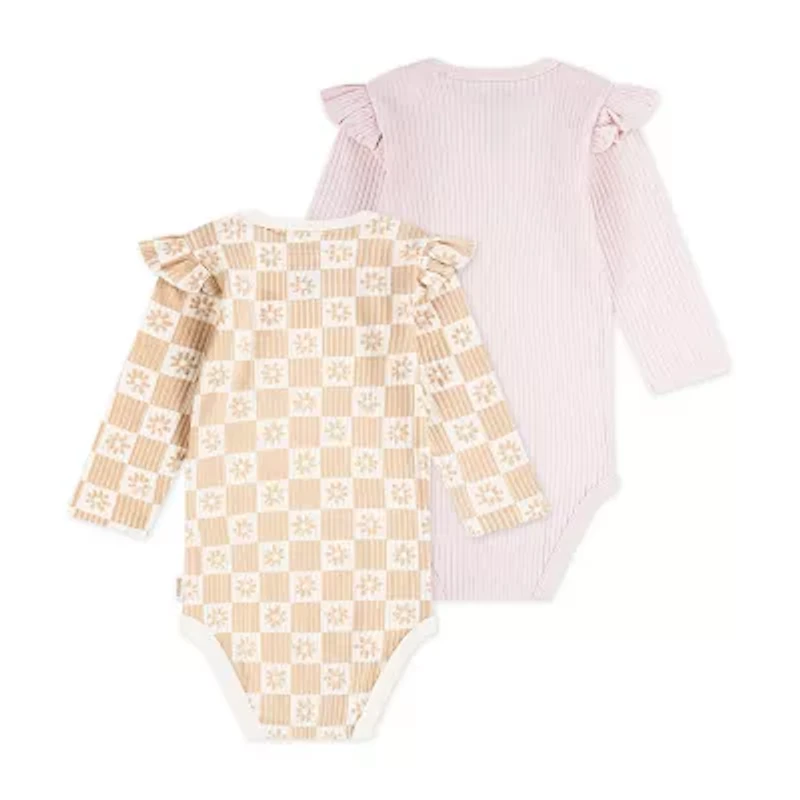 Huggies Baby Girls Crew Neck Long Sleeve 2-pc. Bodysuit