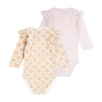 Huggies Baby Girls Crew Neck Long Sleeve 2-pc. Bodysuit