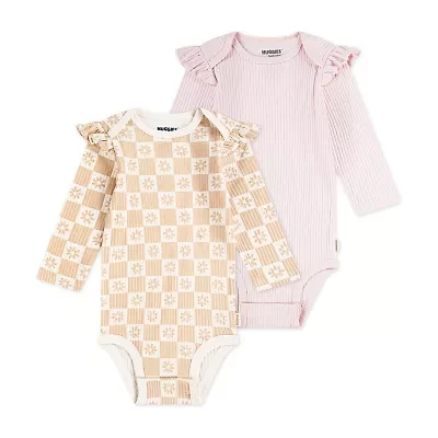Huggies Baby Girls Crew Neck Long Sleeve 2-pc. Bodysuit