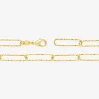 Silver Reflections Womens 18K Gold Over Brass 18 Inch Paperclip Chain Necklace