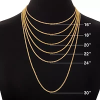 Silver Reflections Womens 18K Gold Over Brass 18 Inch Paperclip Chain Necklace