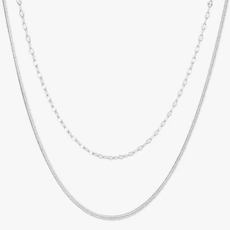 Womens Pure Silver Over Brass 2-pc. Necklace Set