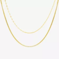Womens 18K Gold Over Brass 2-pc. Necklace Set