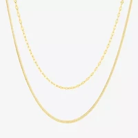 Womens 18K Gold Over Brass 2-pc. Necklace Set