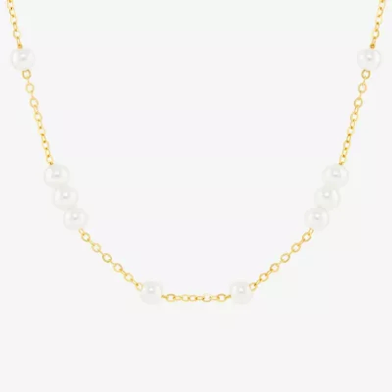 Silver Reflections Womens 18K Gold Over Brass 18 Inch Cable Chain Necklace