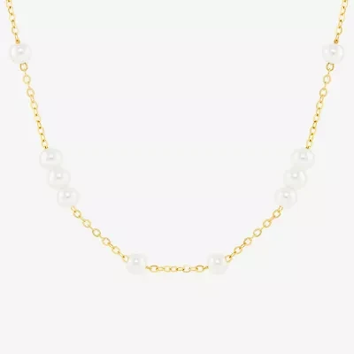 Silver Reflections Womens 18K Gold Over Brass 18 Inch Cable Chain Necklace