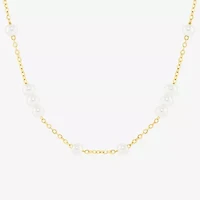 Silver Reflections Womens 18K Gold Over Brass 18 Inch Cable Chain Necklace