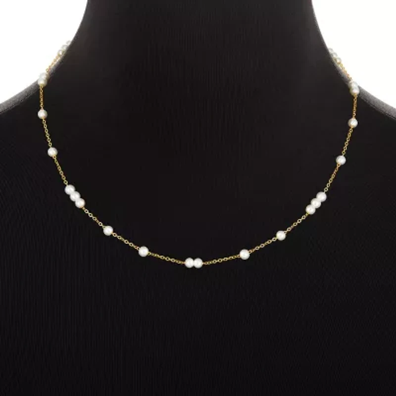 Silver Reflections Womens 18K Gold Over Brass 18 Inch Cable Chain Necklace