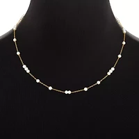 Silver Reflections Womens 18K Gold Over Brass 18 Inch Cable Chain Necklace
