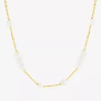 Silver Reflections Womens 18K Gold Over Brass 18 Inch Cable Chain Necklace