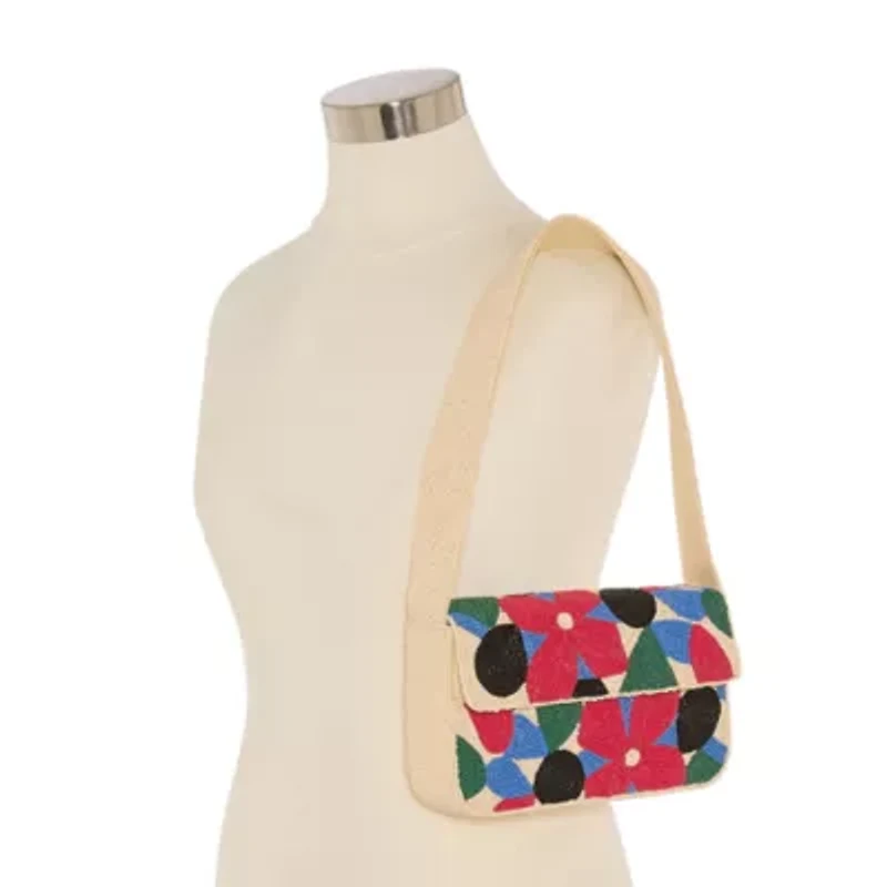 SOL and MER Beaded Baguette Shoulder Bag
