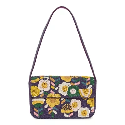 SOL and MER Beaded Baguette Shoulder Bag