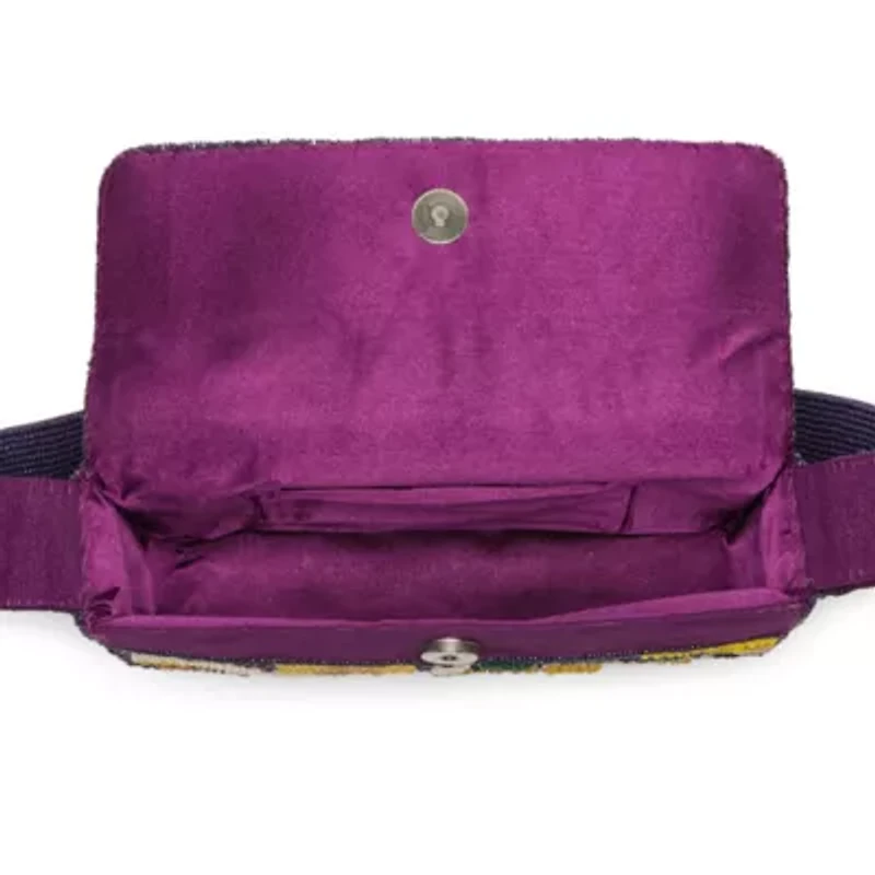 SOL and MER Beaded Baguette Shoulder Bag