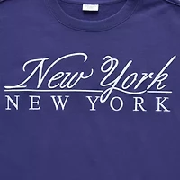 New York Womens Juniors Crew Neck Long Sleeve Embroidered Sweatshirt