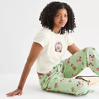 Strawberry Shortcake Pointelle Ringer Tee Womens Juniors Crew Neck Short Sleeve Fitted Graphic T-Shirt