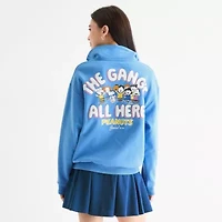 Peanuts 75th Social Club Quarter Zip Womens Long Sleeve Snoopy Juniors Quarter-Zip Pullover