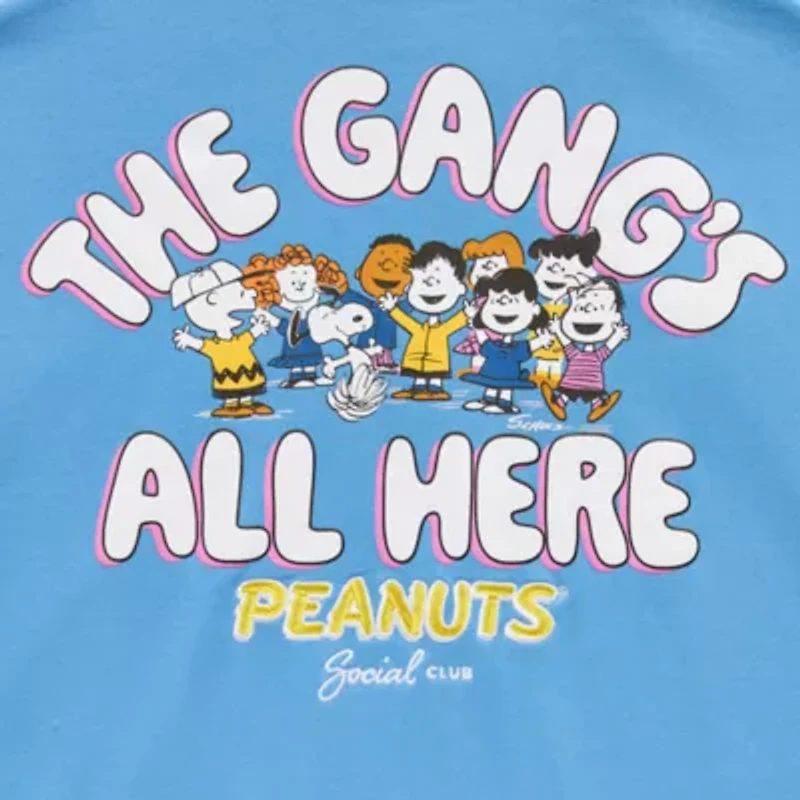 Peanuts 75th Social Club Quarter Zip Womens Long Sleeve Snoopy Juniors Quarter-Zip Pullover