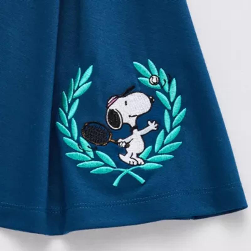 Peanuts 75th Social Club Womens Snoopy Juniors Pleated Skirt