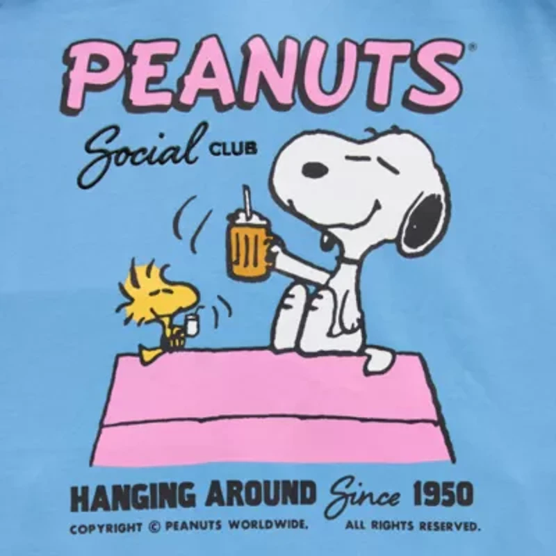 Peanuts 75th Social Club Bomber Womens Snoopy Fleece Midweight Juniors Jacket