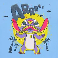 Stitch Scary Boyfriend Womens Juniors Crew Neck Short Sleeve Regular Fit Lilo & Stitch Graphic T-Shirt