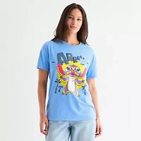 Stitch Scary Boyfriend Tee Womens Crew Neck Short Sleeve Regular Fit Lilo & Juniors Graphic T-Shirt