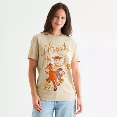 Juniors Womens Crew Neck Short Sleeve Toy Story Woody Graphic T-Shirt