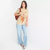 Womens Crew Neck Short Sleeve Regular Fit Toy Story Woody Juniors Graphic T-Shirt