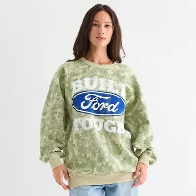 Ford Built Tough Womens Crew Neck Long Sleeve Juniors Sweatshirt