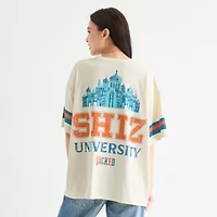 Wicked Shiz University Womens Crew Neck Short Sleeve Oversized Juniors Graphic T-Shirt