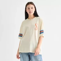 Wicked Shiz University Womens Crew Neck Short Sleeve Oversized Juniors Graphic T-Shirt