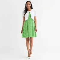 Perceptions Womens Petite Floral Jacket Dress