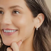 (G/ Si2) Womens 1 1/2 CT. T.W. Lab Grown White Diamond 10K Gold 16.2mm Hoop Earrings