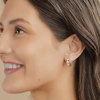 (G/ Si2) Womens 1 1/2 CT. T.W. Lab Grown White Diamond 10K Gold 16.2mm Hoop Earrings